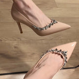 Breakj Version Of Casual Dopamine High-Heeled Shoes 2025 Net Red New Fried Street High-Value Pointy Solid Single Shoes