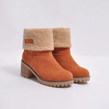 Winter Fur Warm Snow Boots Ladies Warm Wool Booties Ankle Boot Comfortable Shoes Plus Size 35-43 Casual Women Mid