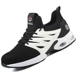 Safety Shoes With Steel Toe Cap Men and Women Cushion Heel Breathable Anti Piercing Boot Soft Flying Fabric Fashion