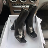 Short Boots 2023 Autumn And Winter New Clip Toe Breathable Elastic Sleeve Fish Mouth Thick Heel Sandals Show Thin Women's