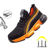Shipping Work Safety Shoes Men Short Boots With Steel Toecap Anti Smashing Lightweight Sneaker Breathable All Season