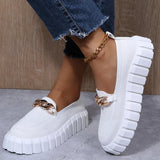 Women's Chain Loafer Flats For Women Round Toe Slip On Mesh Sneaker Casual Shoes Fabric Flats Breathable Comfy Walking