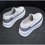 Women Slip on Loafers Ladies Sewing Platform Vulcanized Shoes Woman PU Leather Fashion Casual Footwear Female Comfort Shoe