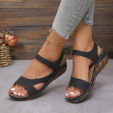 Color Hollow Thick-Spowed Sandals Women Large Size Magic Belt Light Beach Cool