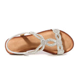 Women's Shoes Summer New Bohemia Wedge Women Sandals Rhinestone Woman Flip Flops Vintage Women Shoes