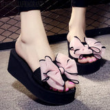Bow Summer Sandals Slipper Indoor Outdoor Beach Shoes summer women's shoes flip flops on the