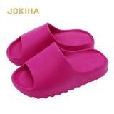 Summer Men Slippers Slides Rosy Beige Thick Sole Candy Color Men's Women's Slippers Beach Slides Sandals Flip Flops
