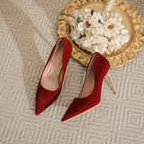 Red Wedding Shoes Women 2025 New Show Heds Wedding Dress Two Wearing Bridal Shoes Fine Heel Not Tired Of The Engagement High