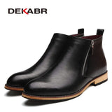 2021 Men Boots Comfortable Black Winter Warm Waterproof Fashion Ankle Boots Casual Men pu Leather Snow Boots Winter