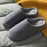 Winter Keep Warm Slipper Home Plush Slides Solid Color Women Warm Indoor Beadroom Hourshold Shoes Men Cotton