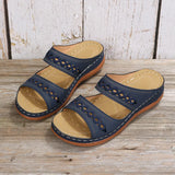 Breakj New Large Size Slippers Retro Car Line Anti-Slip Round Slope With Comfortable Word Slippers