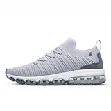 Shoes Men Sneakers Lightweight Soft Knited Fabric Slip-on Air Cushion Damping Jogging Training Shoes Couple Casual