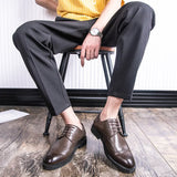 Breakj Style Leather Shoes Black Korean Version British Casual Business Summer Teen Shoes