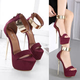 High Heels Summer Waterproof Nightclub Banquet Shoes With Large Size Stilettos