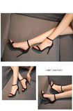 Women Sandals Shoes High Heels Leather Peep Toes Buckle Strap Woman Party 2021 Spring Summer Fashion New Arrival Size
