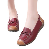 Breakj And Autumn New Women's Shoes Single Shoes Bean Shoes Comfortable Flat Shoes Bow Mother Shoes Flat Slope And Large Women's