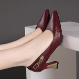 Breakj Fine Heeled And Shallow-Mouth Single-Shoe Women's 2025 New Large-Size Temperament High-Heeled Shoes Professional Four-Season Women's