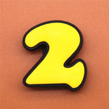 PVC Two Digital Fonts Shoe Charms Shoes Accessories Croc Shoe Buckle Decorations Shoe Ormaments fit JIBZ Party Kid's