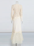 Famous Style Lace Embroidery Dress Dress 2025 New Round Collar Long Sleeve Slim Dress Long Dress