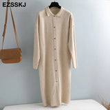 autumn winter loose long sweater dress women split side long oversize maix sweater dress female basic