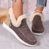Breakj Size Ankle Boots Female 2024 Winter New Suede Snow Boots Female 43 Size Polyurethane