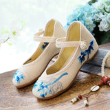 Breakj Fei Bamboo Retro Buckle Ancient Style Hanfu With Embroidered Cloth Shoes Spring And Autumn Women's Single