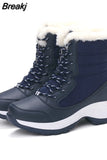 Boots Women Non-slip Waterproof Snow Boots Ankle Platform Winter Shoe Booties with Thick Fur Thigh High Boots Botas