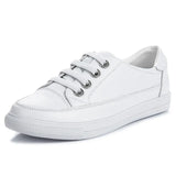 Women Genuine Leather Sneakers Large Size Little White Shoes Fashion Ladies Vulcanized Shoes Woman Summer Flats
