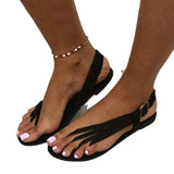 New Women's Flat Sandals Flip Flops Metal Buckle Claw Sandals Shoes Fashion Outdoor Beach Shoes Zapatillas