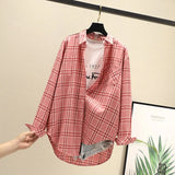 Blouses Shirts Tunic Womens Tops 2020 Long Sleeve Clothing Button Up Down Plaid New Fashion Autumn Turn-down Collar