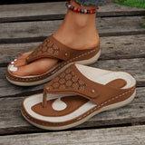 Breakj New Outdoor Large-Size Roman Sandals Casual Comfortable Hollow Thick Bottom Clip Cool Slippers