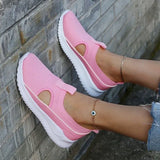 Women Shoes 2022 Fashion Platform Sneakers Mesh Casual Sports Shoes Woman Breathable Flat Running Shoes Socofy Zapatillas