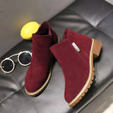 Boots, Women's Boots, Scrub Leather, Autumn New Ladies' And Students' Shoes, Flat-Soled, Thick-Soled Women's Boots, Size