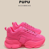 Design Mesh Chunky Sneakers Women's Shoes green Color Woman Casual Sneaker Platform Woman Fashion Tennis Female