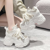 Breakj New Summer Summer Thick-Soled Thick-Soled High-Heeled Small White Shoes Korean Version Of The Pine Cake