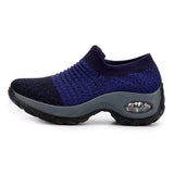 Tennis Shoes Air Cushion 5CM Height Increase Sports Sneakers Breathable Female Walking Sock Shoes Thick Bottom