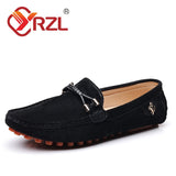 Loafers Men Fashion Suede Shoes Genuine Leather Slip-on Shoes Moccasins Soft Sole Driving Shoes for