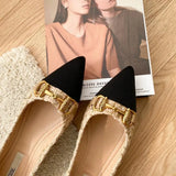 Single Shoes Women's 2023 Autumn And Winter New Spring And Autumn Pointed, Small Fragrant Style, Low Heels, Flat Soles, Shallow Mouth And Four Seasons Ladle