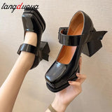 heels Pumps chunky shoes Mary Jane Heels Shoes Women Square Toe Chunky Platform Pumps Women Strap Buckle sandals
