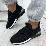Women Sneakers Knitted Breathable Light Running Shoes Plus Size Solid Ladies Shoes Comfortable Summer Female Flat