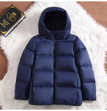 New Ultra Light Hooded Short Jacket Women 90% White Duck Down Coat Casual Windbreak Parkers Lightweight Warm Snow