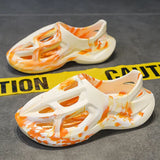 Breakj Hole Shoes Men's Summer Breathable Sandals Fashion Slippers Couple Outdoor Casual Beach