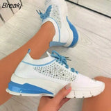 Women Breathable Mesh Sneaker 2020 Woman Lace Up Vulcanized Ladies Comfortable Women's Casual Flat Female Tennis Shoes Plus
