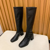 Knee Boots Female 2023 Autumn Winter New British Style Fashion Small Show Thin Tall Heel Knight Female