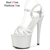 Stripper Heels Shoes For women Open Toe Sandals Girls Shoe for Party Club Women Sexy Show Sandals High Heels Red