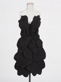 Temperament Sexy Breast Short Dress 2025 Summer New Fashion Flowers Spliced Sleeveless Design Short Dress