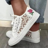 Women Shoes 2022 Fashion Summer Casual White Shoes Cutouts Lace Canvas Hollow Breathable Platform Flat Shoes Woman Sneakers