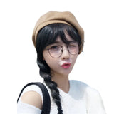 Winter Hats Ring Wool Berets French Artist Beanie Women Ski Cap Solid Warm Sweet Girl