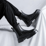 Breakj Men's Chelsea Boots Booblock Boots Casual Black High Sboomartin