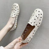 Breakj Shoes Women 2025 Summer New Large Square Head Shallow Flat Shoes Soft Soles Pregnant Women's Singles